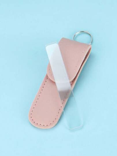 ملف وصقل أظافر زجاجي نانو 1+1، لمعان شفاف لصقل الأظافر، صافي معدني ثنائي الجانب لتلميع الأظافر، مناسب للاستخدام المنزلي أو السفر