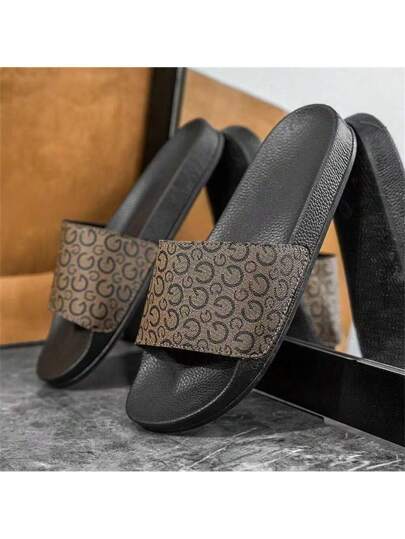 شبشب رجالي، شبشب بتصميم حرف مميز، شبشب بيت من إي في إيه مسطح ومانع للانزلاق، شبشب صيفي للشاطئ، شبشب رجالي كاجوال مريح ومانع للانزلاق، مناسب للارتداء اليومي