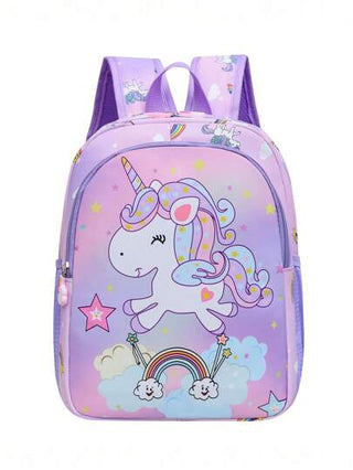 قطعة واحدة حقيبة ظهر نايلون مزينة بالكرتون والحصان الوحيد ، مغلقة بسحاب، جميلة ومناسبة للاستخدام اليومي