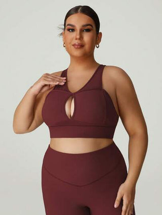 GOSOUER صدرية رياضية للنساء ذوات الحجم الكبير، تصميم أمامي مخرم بأربطة عريضة خلفية توفير الحركة للركض ، اللياقة البدنية ، اليوغا ، الجيم