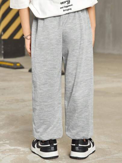 2 مجموعة بنطال طويل للأولاد جامد البساطة ذو خصر مرن