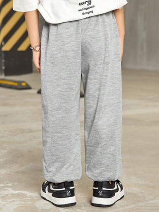 2 مجموعة بنطال طويل للأولاد جامد البساطة ذو خصر مرن