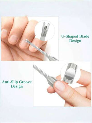 أداة احترافية من الفولاذ المقاوم للصدأ لإزالة الجلد الميت من الأظافر، أداة تشذيب الجلد الميت من الأظافر، توصية للعناية بالجلد الميت والأظافر المتشققة والكالو - درجة طبية، مجموعة باديكير بمقبض مقعر سهل الإمساك مع صندوق تخزين - مجموعة أدوات باديكير...