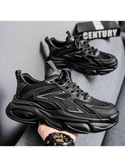 كوكي رجالي ي2025 جديد صيفي من الشبكة قابل للتنفس أحذية رياضية كاجوال، خفيفة الوزن، بسيطة، وظيفية بنعل سميك مانع للانزلاق ماص للصدمات ناعم برقبة منخفضة وأصبع قدم مستدير مناسب للعمل والتنقل والجري والخارجي والشارع