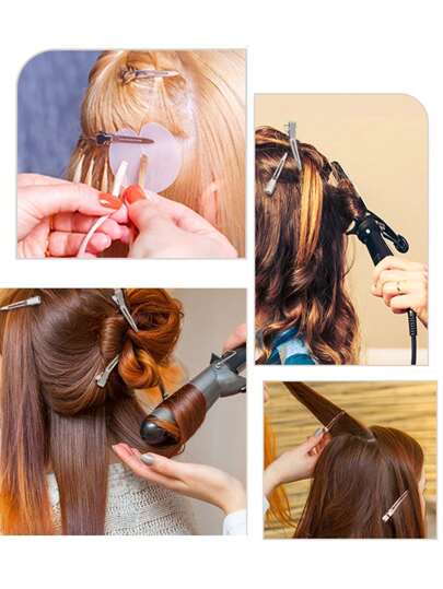 5/30/50/100 شريحة شعر معدنية خفية للنساء، مقاطع سنّور فضية للباروكة/الضفيرة ، إكسسوارات الشعر