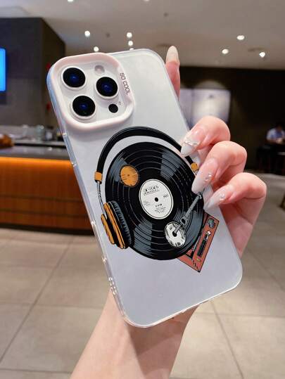 حالة هاتف ل- 16/15/14/13/12/11/XS Pro Max - تصميم فضي ملون ، بطراز اسطوانة فينيل ، غطاء واقي مقاوم للسقوط ، استخدام يومي مثالي وهدية عيد ميلاد لصديقة/أفضل صديق