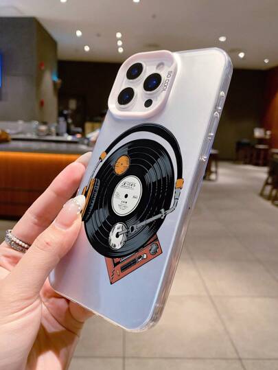 حالة هاتف ل- 16/15/14/13/12/11/XS Pro Max - تصميم فضي ملون ، بطراز اسطوانة فينيل ، غطاء واقي مقاوم للسقوط ، استخدام يومي مثالي وهدية عيد ميلاد لصديقة/أفضل صديق