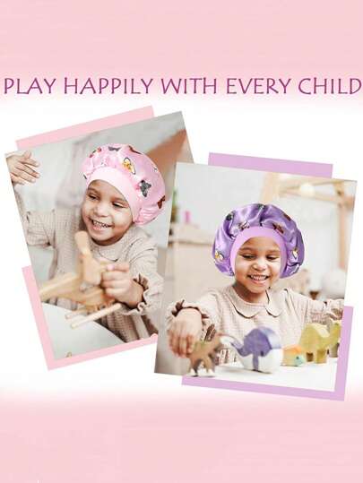 قبعة طفل واقية بحافة مطاطية واسعة مطبوعة بلون الفراشة ، قبعة راحة للنوم للاستخدام اليومي