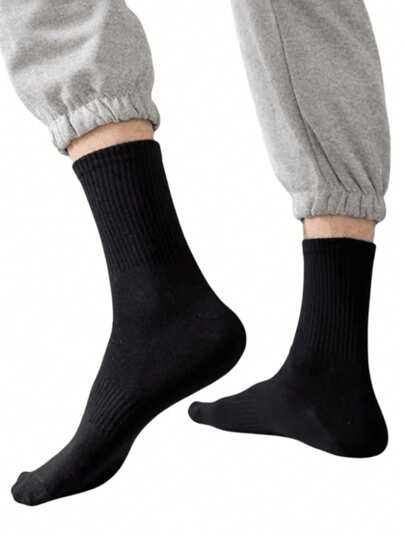 5 أزواج/10 أزواج/20 زوج جوارب شتوية سميكة للرجال بالأبيض والأسود، عصرية، كاجوال، مريحة، قابلة للتنفس، مضادة للروائح، مناسبة للرياضات الخارجية والجري واللياقة البدنية، جوارب ضاغطة حتى الركبة، صالحة للاستخدام العمل والرحلات والاحتفالات، جوارب عيد الميلاد وع