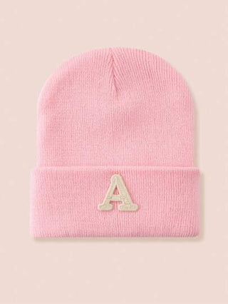 1 قطعة قبعة رأس 26 حرف مُحاكة للأطفال، قبعة رأس قطيفة وناعمة للأطفال، قبعة رأس دافئة للأولاد والبنات للاستخدام اليومي والخارجي، مانعة للرياح