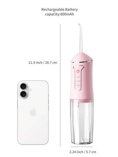 آلة غسيل الأسنان بالماء المتنقلة، منظف أسنان مائي لاسلكي قابل للشحن، 3 أوضاع و 4 نصائح، منظف أسنان مقاوم للماء للاستخدام المنزلي والسفر