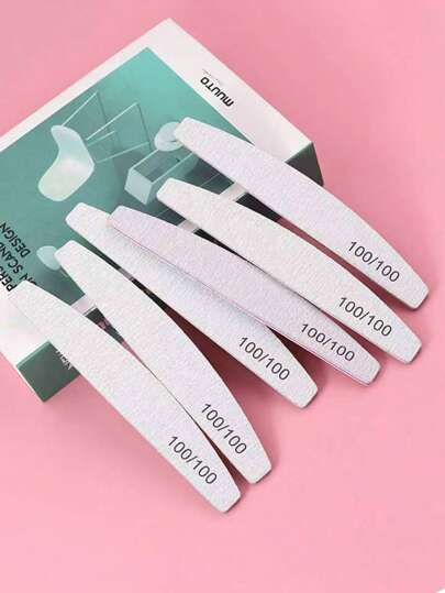 ملف أظافر احترافي ذو وجهين بحجر زجاجي مزدوج 100/100، لتشكيل وصقل الأظافر، قابل للغسل وإعادة الاستخدام، أداة احترافية مناسبة لإجراء المناكير