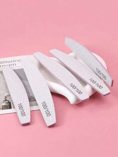 ملف أظافر احترافي ذو وجهين بحجر زجاجي مزدوج 100/100، لتشكيل وصقل الأظافر، قابل للغسل وإعادة الاستخدام، أداة احترافية مناسبة لإجراء المناكير