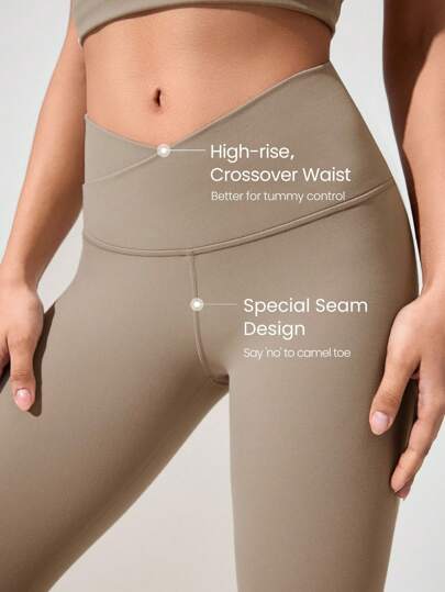 GLOWMODE سرواليل بحزام خصر على شكل Y عرضه 24 بوصة متدرج لونه، ناعمة المسّ قماشه قطني مرن ومرطب للعرق، مناسبة للارتداء في اليوغا والبيلاتس والرياضات الخفيفة والاستخدام اليومي