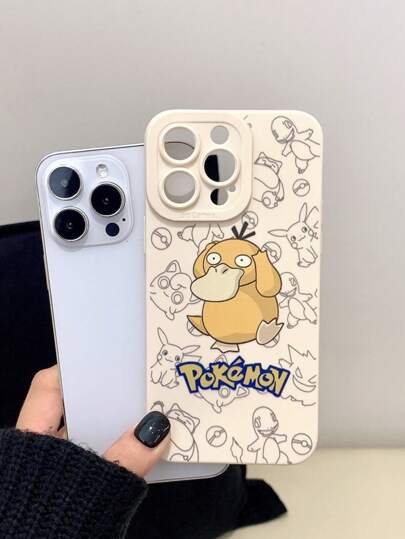 pokemon قطعة واحدة من أغطية هاتف طرية على شكل شخصيات كرتونية متوافقة مع أجهزة آيفون 16 برو /11/12/13/14 برو ماكس وسلسلة جالكسي S24 أولترا/23/22/21، أغطية حماية واقية ضد الصدمات للأزواج المتطابقة