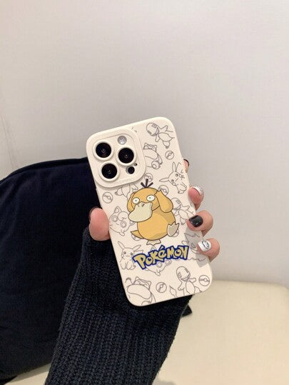 pokemon قطعة واحدة من أغطية هاتف طرية على شكل شخصيات كرتونية متوافقة مع أجهزة آيفون 16 برو /11/12/13/14 برو ماكس وسلسلة جالكسي S24 أولترا/23/22/21، أغطية حماية واقية ضد الصدمات للأزواج المتطابقة