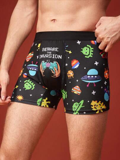 صندوق سراويل داخلية للرجال ذات طباعة رقمية لوحدة ألعاب إبداعية