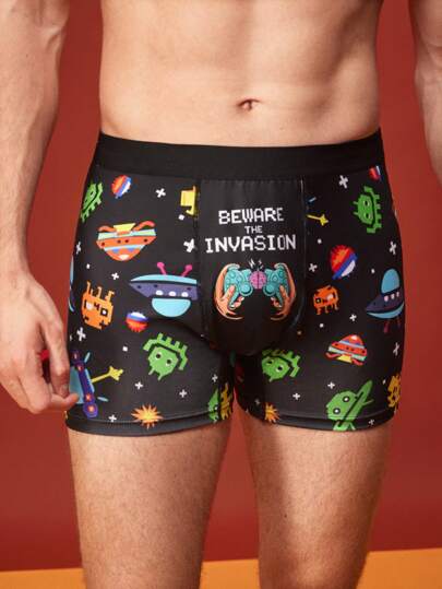 صندوق سراويل داخلية للرجال ذات طباعة رقمية لوحدة ألعاب إبداعية