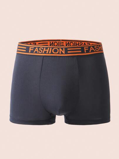 Manfinity Underwear&Sleepwear Basics 3 قطع/مجموعة بوكسر رجالي مريح بخصر مطاطي مطبوع بالحروف