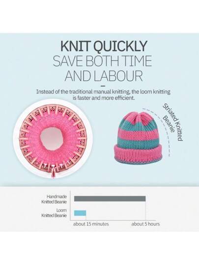 آلة الحياكة الذكية 22 إبرة، نول اليد المنسوج بالصوف، طقم نول الحياكة DIY لصنع القبعات والأوشحة والقفازات والجوارب ، وألعاب بيت اللعب كهدايا عيد الميلاد وعيد الهالوين