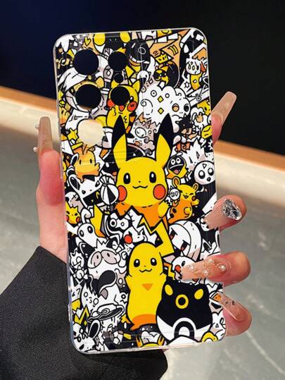 pokemon قطعة واحدة من غطاء هاتف ناعم بتصميم بسيط من سلسلة بوكيمون متوافق مع موديلات غالاكسي S22/S23/S24 فائقة العرض، 13/14/15/16 برو، غطاء ناعم مضاد للسقوط أصلي مرسوم باليد ،هدية للصديقة