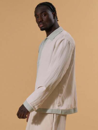 Musero قميص كتاني بياقة على شكل حرف V بدون أزرار، أكمام طويلة مناسب لفصل الربيع والصيف للعطلات والعطل، لاستخدامه على الشاطئ وبجانب المسبح