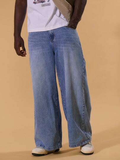Musero جينز فاضفاض مغسول بتفصيل أزرار للربيع والصيف، إجازة