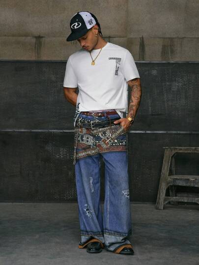 AXEPEAK قميص رجالي صيفي قصير الأكمام بطباعة حرف عفوية وعارضة للملابس العادية