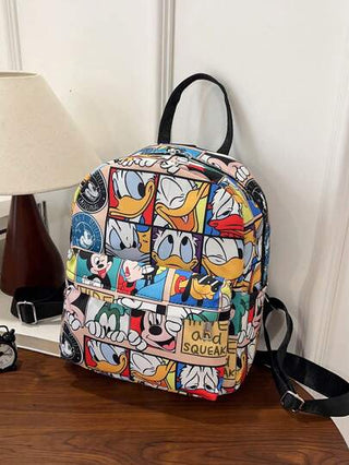 Disney حقيبة ظهر جديدة للبنات بتصميم الفأر كرتوني ملون من ديزني، عملية الجيوب، مصنوعة من مواد اصطناعية، مغلقة بسحاب - مناسبة للمدارس والسفر والاستشارات