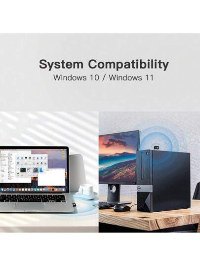 محول بلوتوث USB بلوتوث 5.4 للكمبيوتر المكتبي، تشغيل مباشر للويندوز 10 و11، جهاز استقبال وإرسال بلوتوث للوحة المفاتيح/الفأرة/سماعات الرأس/السماعات/الطابعة