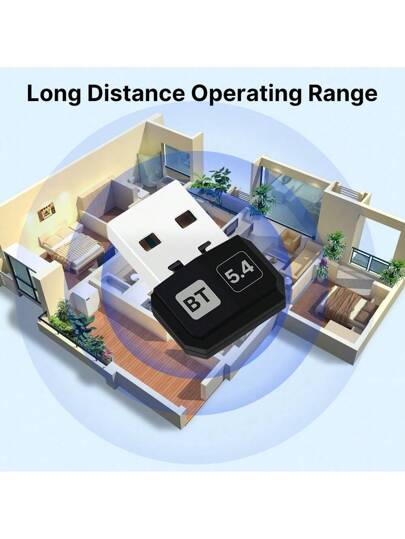 محول بلوتوث USB بلوتوث 5.4 للكمبيوتر المكتبي، تشغيل مباشر للويندوز 10 و11، جهاز استقبال وإرسال بلوتوث للوحة المفاتيح/الفأرة/سماعات الرأس/السماعات/الطابعة