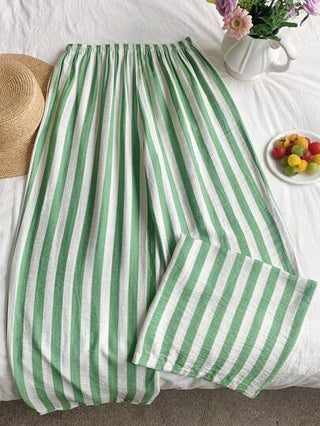 EZwear بنطلون نسائي طويل متعدد الاستخدامات مع خصر قابل للربط وطباعة الشريط، ملابس سفر