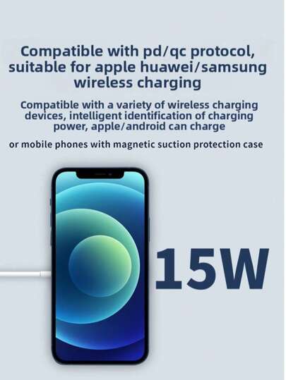 1 حزمة شاحن لاسلكي مغناطيسي 15 واط مع منفذ USB-C متوافق مع آيفون 16 برو ماكس/16 برو/16 بلس/16/15، سام-سونغ، هواتف - شحن لاسلكي سريع ، محمول