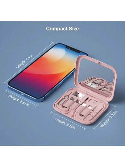 FCV طقم كابلات متعددة بمهايئ شحن USB ومرآة، محول من USB C إلى Lightning، مجموعة تحويل من USB A و Type C إلى Micro/Type C/Lightning ذكر، نقل البيانات، تخزين بطاقة، سن إخراج الصينية، حامل للهاتف