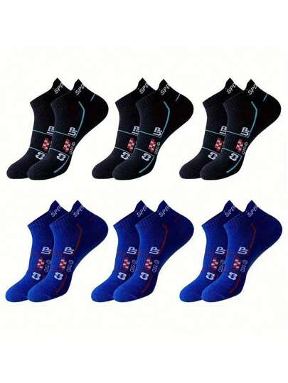 6 أزواج من جوارب رياضية للرجال مع نسيج شبكي مُنفّس، جوارب كاحل رفيعة للصيف للركض