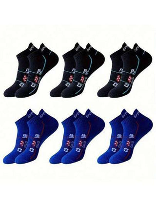 6 أزواج من جوارب رياضية للرجال مع نسيج شبكي مُنفّس، جوارب كاحل رفيعة للصيف للركض