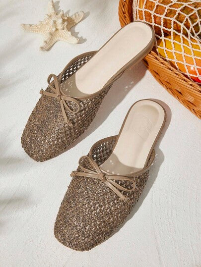 Styleloop أحذية نسائية مسطحة منسوجة، بطراز بوهيمي، مناسبة للعطلات والهالوين والكريسماس والحفلات