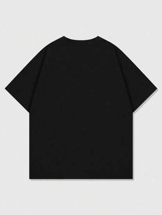 ROMWE MEN Grunge Punk قميص تي شيرت كم قصير مطبوع بطبعة الصورة الحرارية والسيلويت الرجعي للشارع، صيفي، بطراز عام 2000