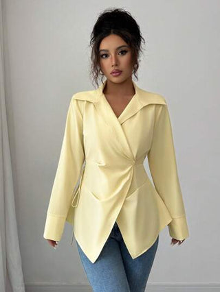 Elenzga بلوزة إيقاف ملونة أنيقة للتنقل