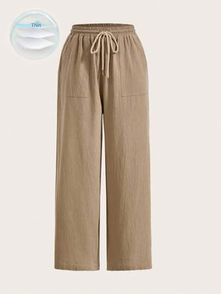EZwear بنطلون بساق واسع رباط خصر