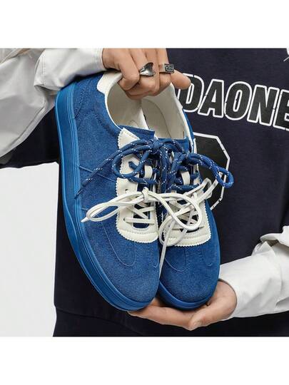 أحذية رياضية كاجوال عصرية للرجال، أحذية رياضية مريحة مضادة للانزلاق بنمط رباط، مناسبة للأنشطة الخارجية، أحذية عالية الرقبة، أحذية مزودة بوسادة هوائية لامتصاص الصدمات وزيادة الارتفاع