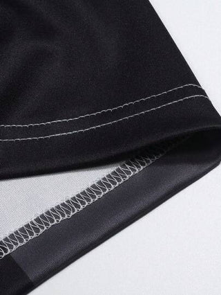 ROMWE MEN Prep قميص بولو كاجوال للرجال بياقة مرقعة وطباعة حرفية وأكمام قصيرة مخططة