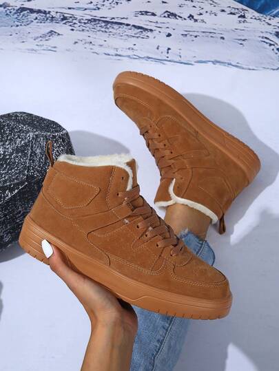 أحذية تزلج شتوية عالية الكاحل للرجال، أحذية رياضية عصرية متعددة الاستخدامات، مصنوعة من مواد ناعمة ومريحة