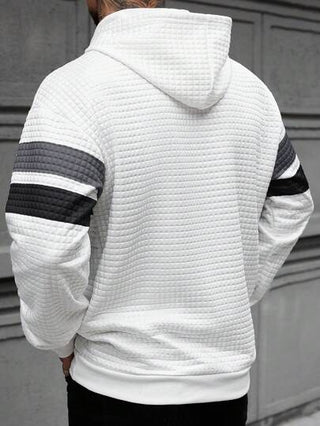 Manfinity CasualCool هودي رجالي مخطط ذو لونين مع سحاب، هدية مثالية للصديق أو الزوج، مزيج من الأسود والرمادي والأبيض، هوديز رجالية كاجوال، هودي مبطن رجالي أبيض، هودي مخطط رجالي