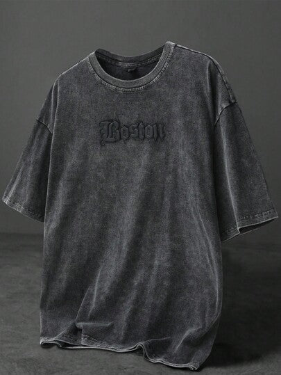 ROMWE MEN Street Life تي شيرت أكمام قصيرة بطبعة حصان مرشوش أمريكي للجنسين