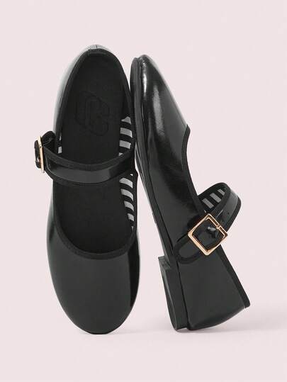 CUCCOO DOLLMOD أحذية ماري جين مسطحة ذات أصابع مستديرة من الشبكة السوداء للنساء في مناسبات هالوين وعيد الميلاد