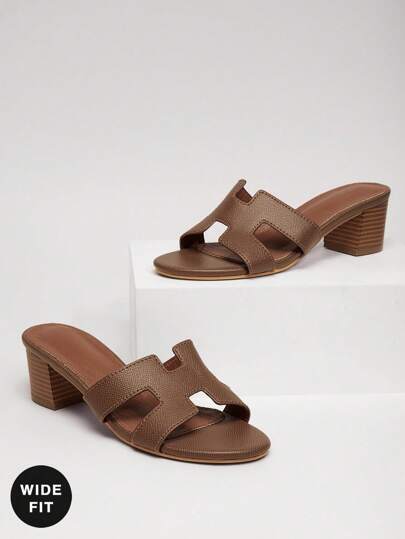 SHUZIA صنادل نسائية بكعب سميك وواسع مع شريط مفتوح، موضة الشرائح