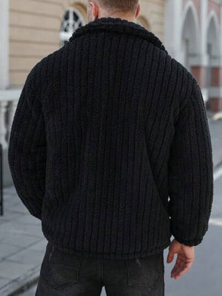 Manfinity CasualCool معطف فلانيل مزود بلسان أمامي ذو أزرار أمامية للرجال، شاكت رجالي لموضة الشتاء، معطف رجالي أمامي ذو أزرار، أكمام طويلة وجيوب بسيط، ملابس كاجوال يومية، معطف شتوي رجالي، هدية للصديق، معطف فلانيل قطري كاجوال دافئ للخروج