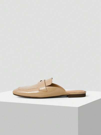 MOTF PREMIUM نعال نسائية مربعة الأصبع مسطحة وسهلة الارتداء، متعددة الاستخدامات وعصرية بتصميم بسيط، مناسبة للتنقل اليومي