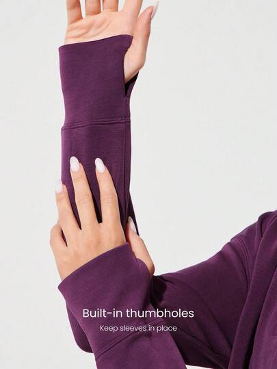 GLOWMODE كنزة صوفية كاجوال طويلة الأكمام بياقة على شكل حرف V مريحة وناعمة من القماش الحريري الممتد، مع فتحات للإبهام، مناسبة للاستخدام اليومي في فصل الخريف